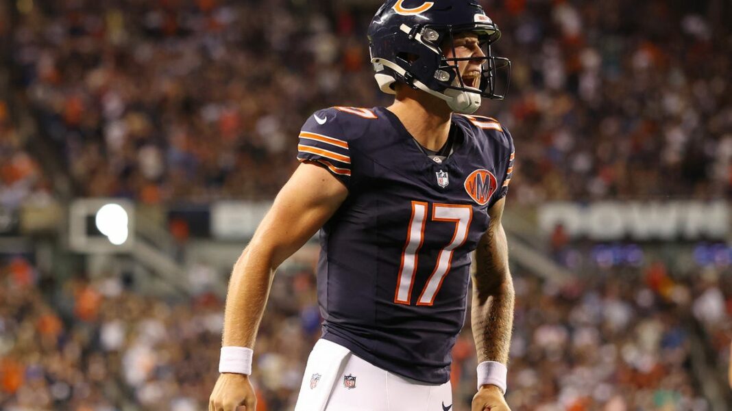 Bears HC Ben Johnson reacts to Tyson Bagent's contract extension

