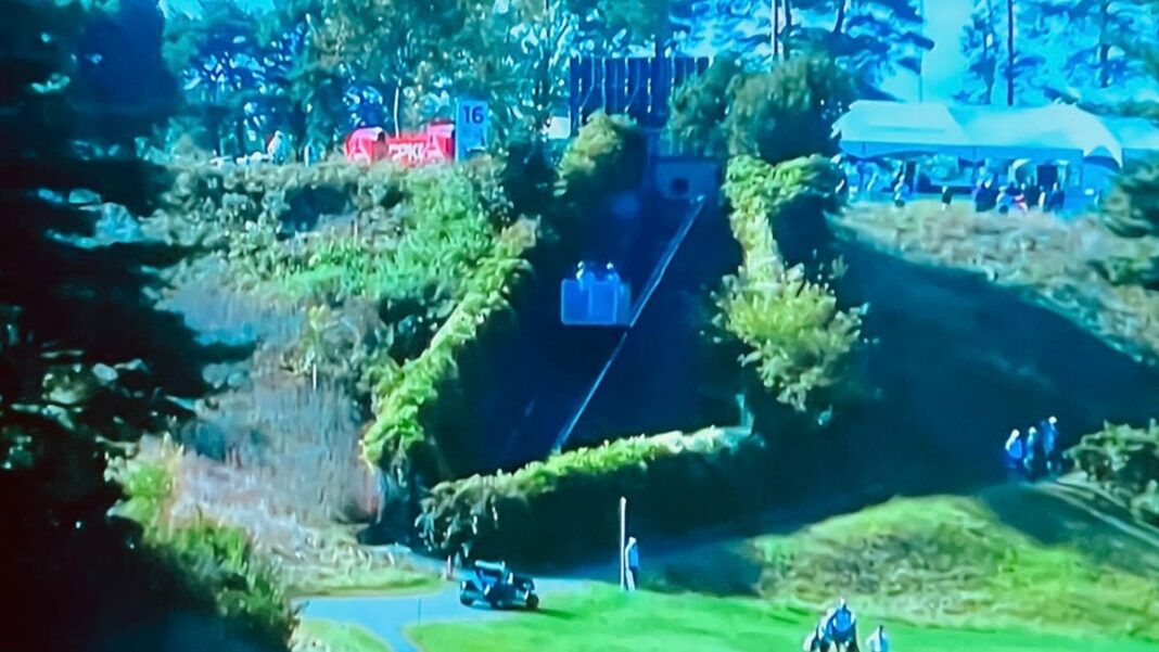 CPKC Women's Open golf course features an inclined elevator to get players to 16th tee
