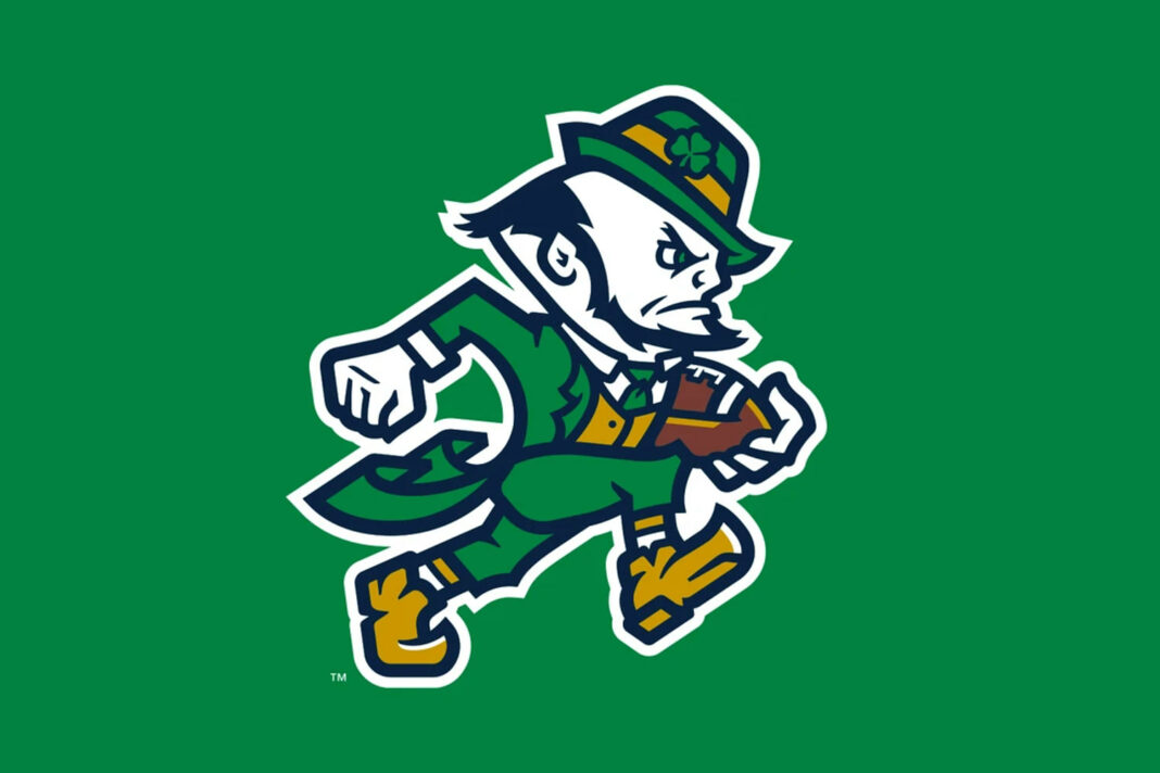 In Notre Dame's new logo, fists are down and football is in
