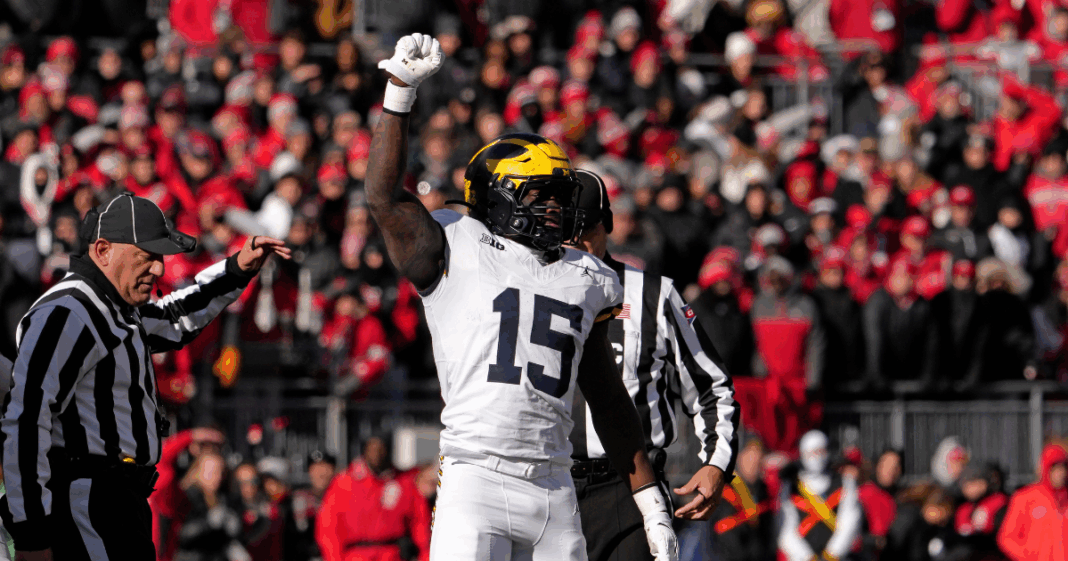 Michigan Wolverines football head coach Sherrone Moore led his team to a 13-10 win over Ohio State Nov. 30, 2024. (Photo by Lon Horwedel / TheWolverine.com)