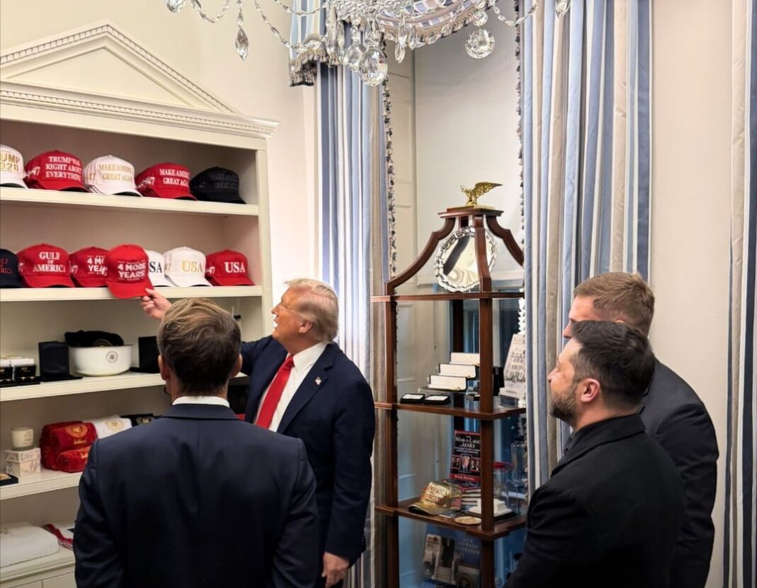 White House Moment: Trump Shows Hat Collection to Macron, Zelenskyy